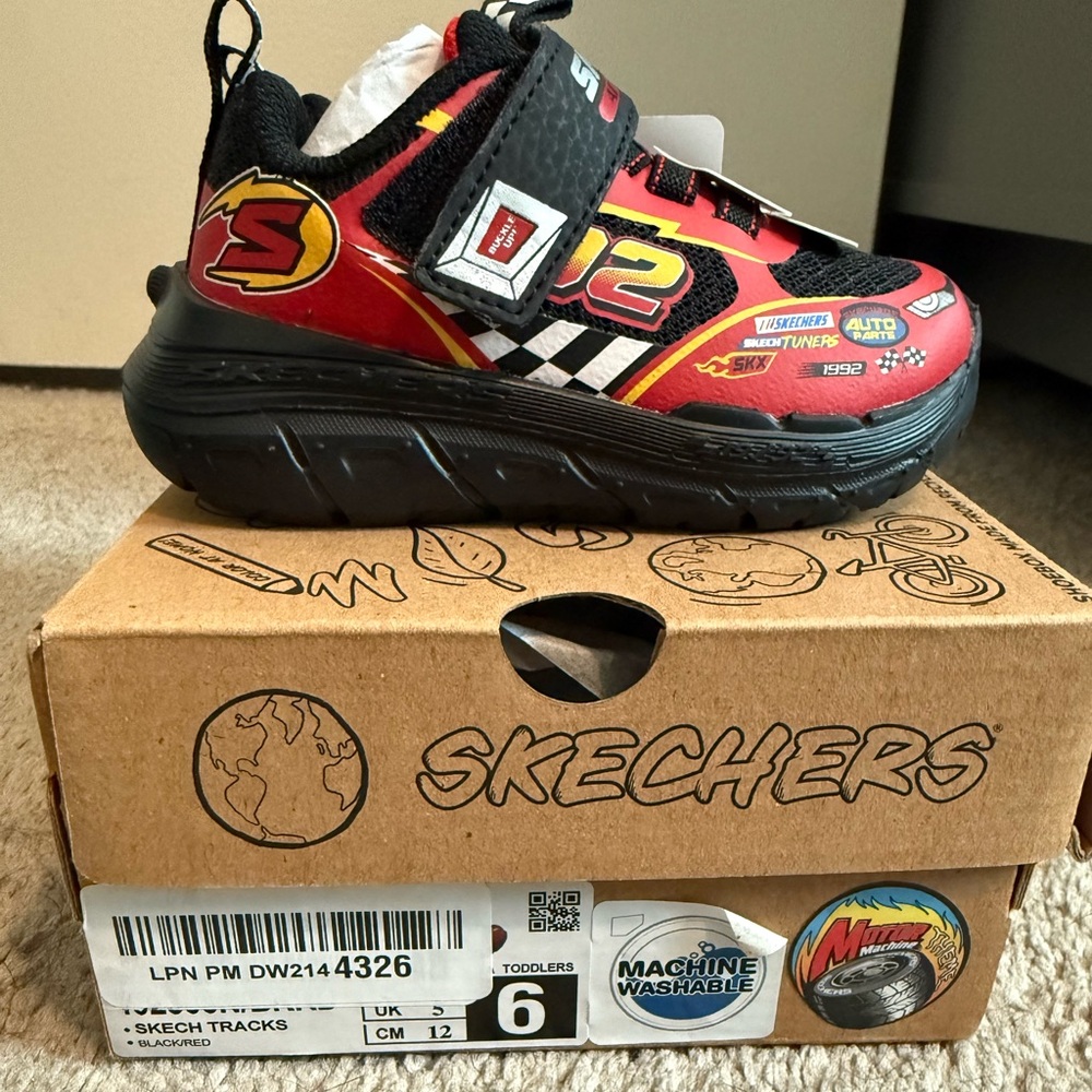 Skechers Red and Black Toddler Sneakers